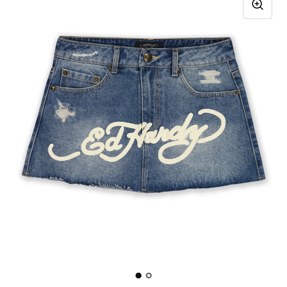 ed hardy denim skirt